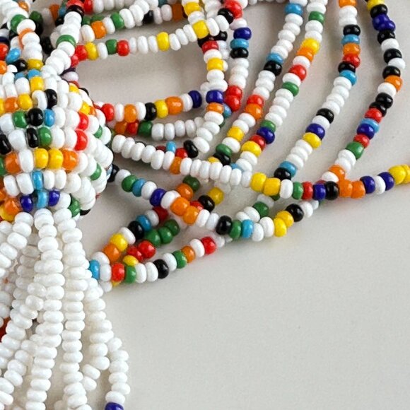 Rainbow Beaded Necklace, Indigenous Style - Picture 7 of 10